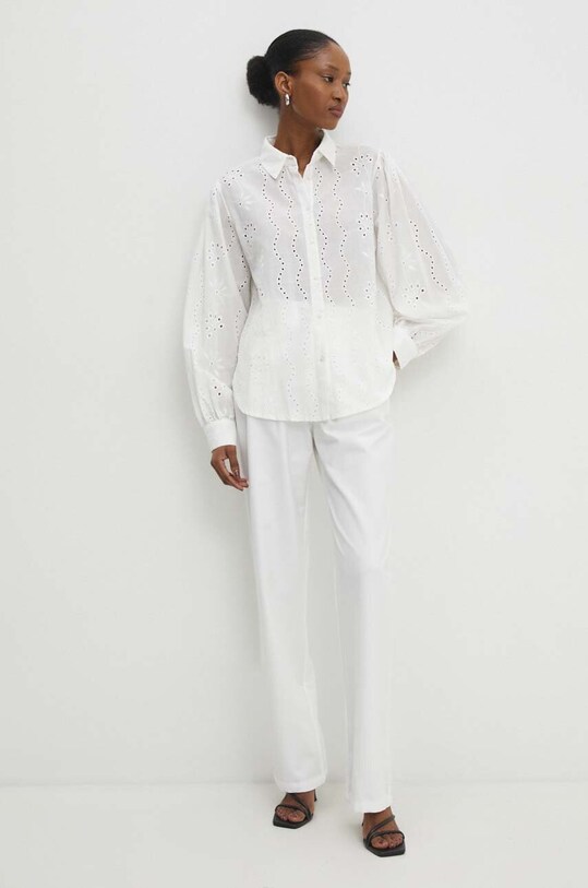 Answear Lab pantaloni MR21130.HWK alb WW24