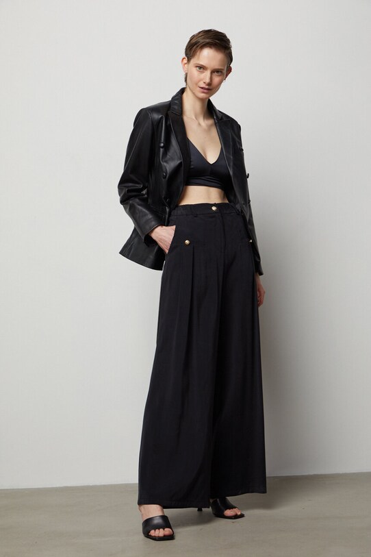 Answear Lab pantaloni drept negru 704.ijs