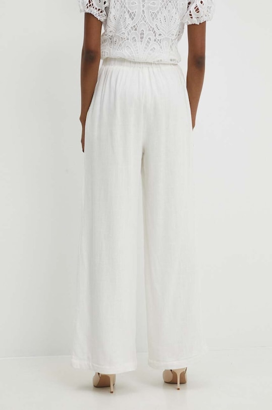 Odzież Answear Lab spodnie z lnem l9905.1FKK biały
