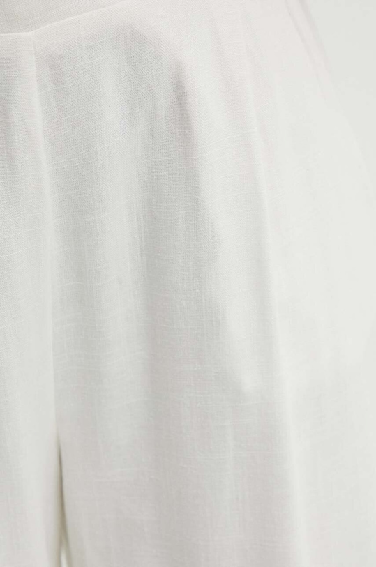 Answear Lab spodnie z lnem biały l9905.1FKK