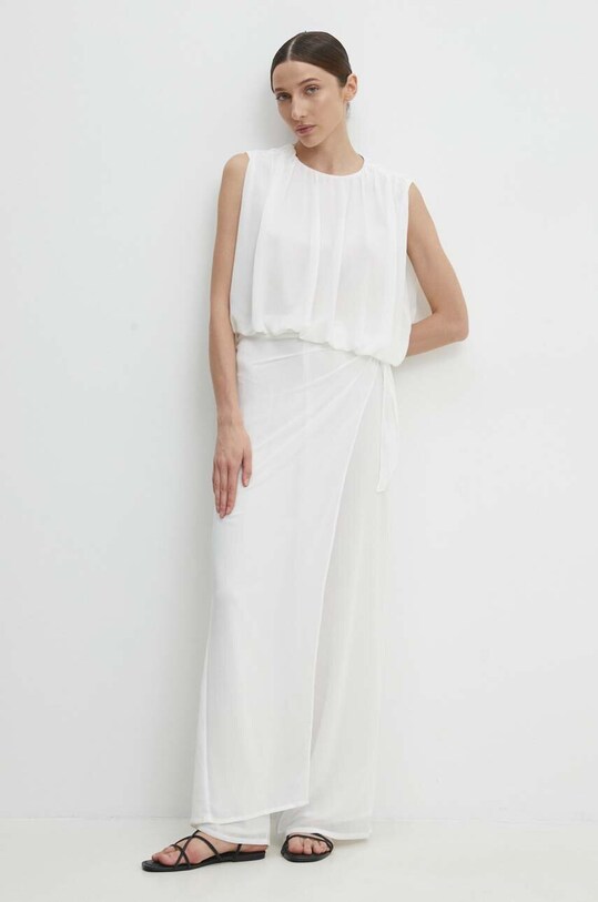 Answear Lab pantaloni 22097yp.ijs alb WW24