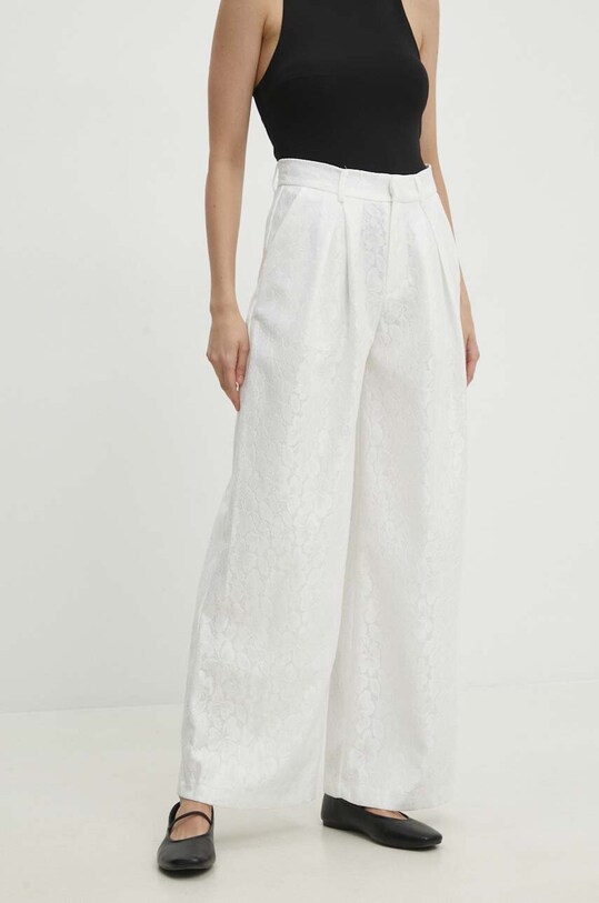 Answear Lab pantaloni 22477np.fkk alb WW24