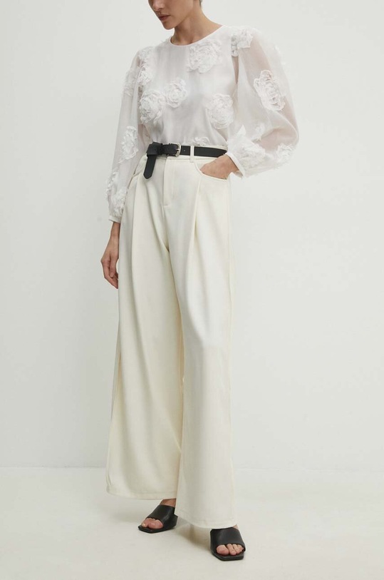 Answear Lab pantaloni panza bej A22107.HWK