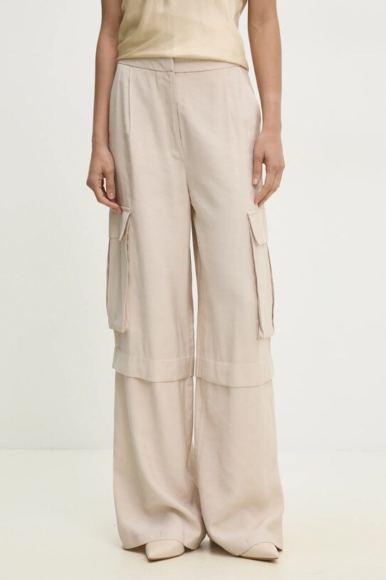 Answear Lab pantaloni drept bej 31148.tjs