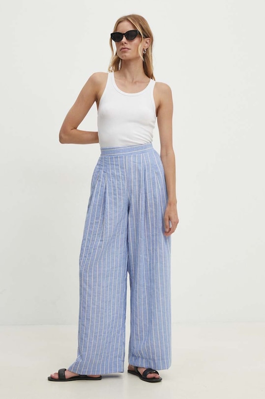Answear.LAB spodnie bawełniane tkanina niebieski sng.spd05o.tjs