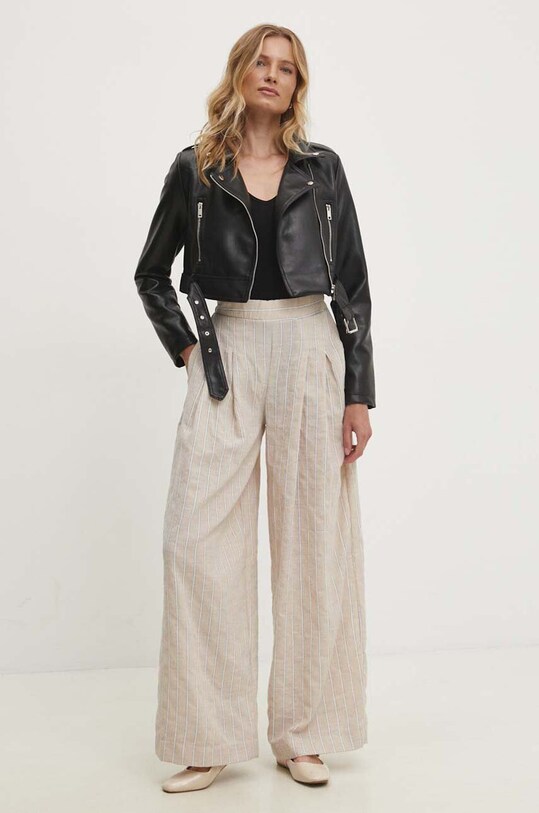 Памучен панталон Answear.LAB трикотаж бежов sng.spd05o.tjs