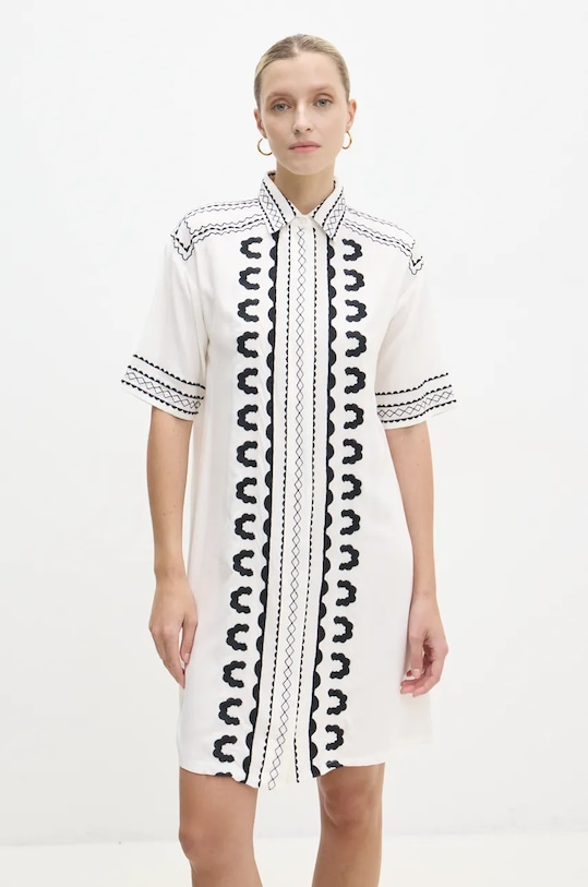 Φόρεμα Answear.LAB απλικέ λευκό 4060.HWK