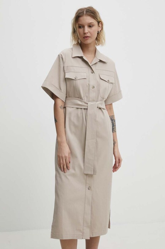 Answear Lab rochie fixat bej 12179.td