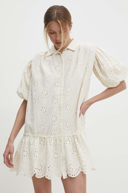 Answear Lab rochie din bumbac mini bej 18217.tjs