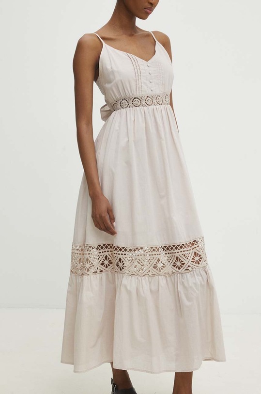 Answear Lab rochie din bumbac bej 1502.ijs