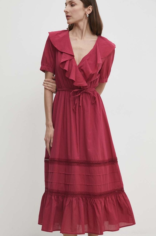 Answear Lab sukienka bawełniana 1507.ijs różowy WW24