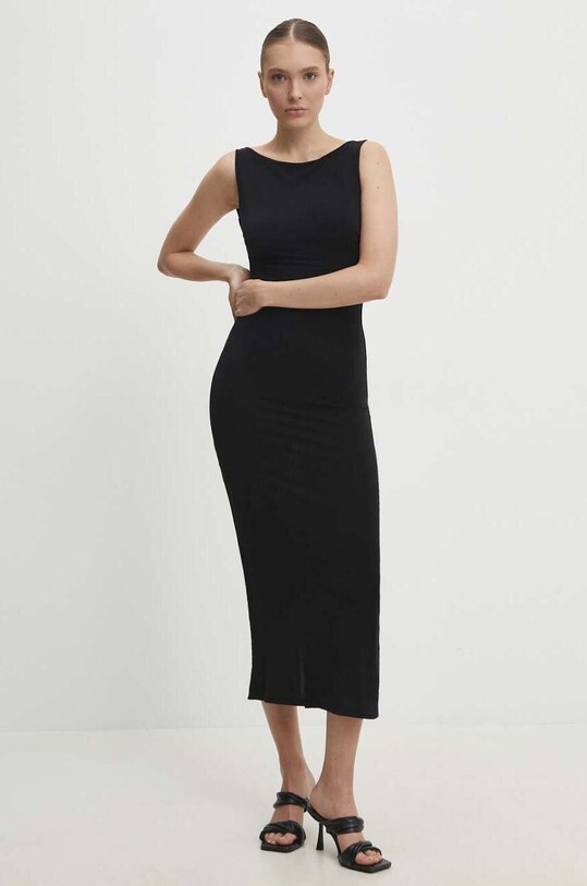 Answear Lab rochie rotund negru 7636.ijs