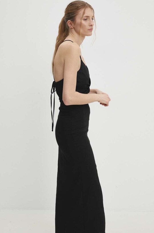 Answear Lab rochie din in ps8973.fjs negru WW24