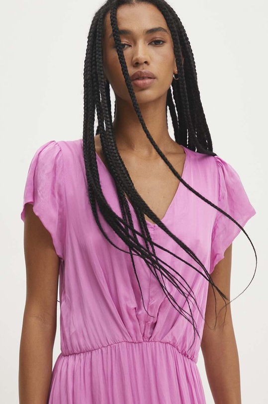 Answear.LAB sukienka z jedwabiem różowy 30219.80.IKK