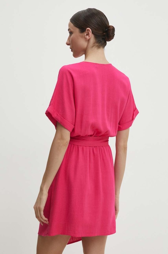 Odzież Answear Lab sukienka z lnem f2336.FKK różowy