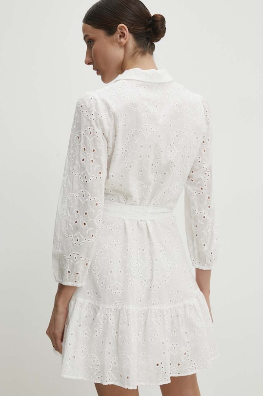 Odzież Answear Lab sukienka bawełniana f2334.2.FKK biały