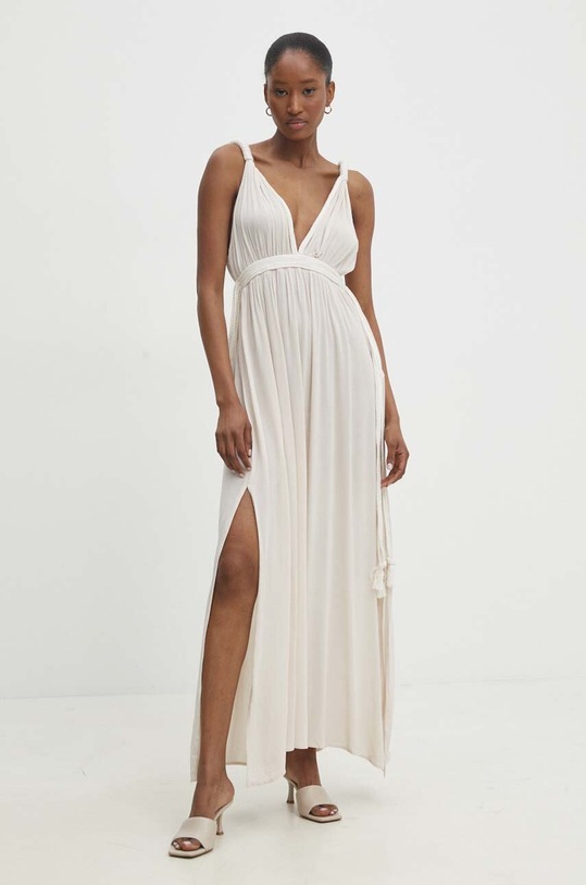 Bavlnené šaty Answear.LAB W10906.HWK béžová WW24