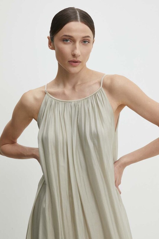 Šaty s hedvábím Answear.LAB béžová d661.ijs