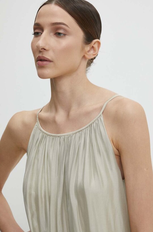 Šaty s hedvábím Answear.LAB d661.ijs béžová