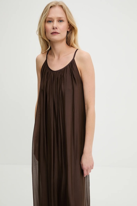 Answear.LAB selyem ruha barna d661.ijs