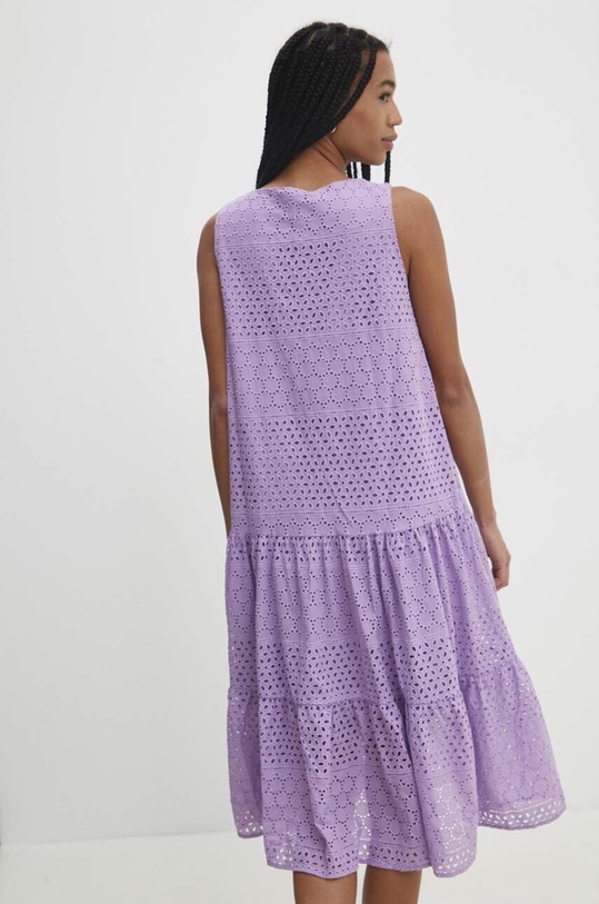 Odzież Answear Lab sukienka bawełniana sng.ssd06s.tjs fioletowy