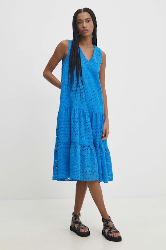 Answear Lab sukienka bawełniana sng.ssd06s.tjs niebieski WW24