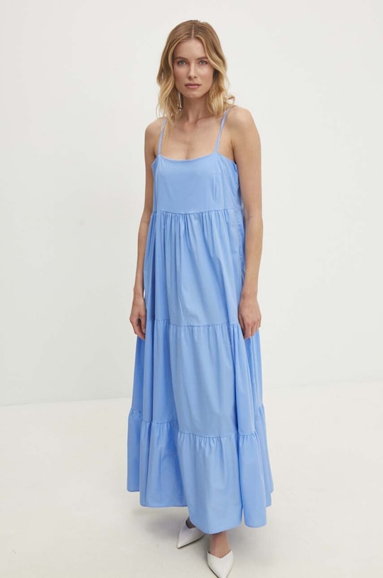 Answear Lab rochie din bumbac maxi albastru 1427.tjs