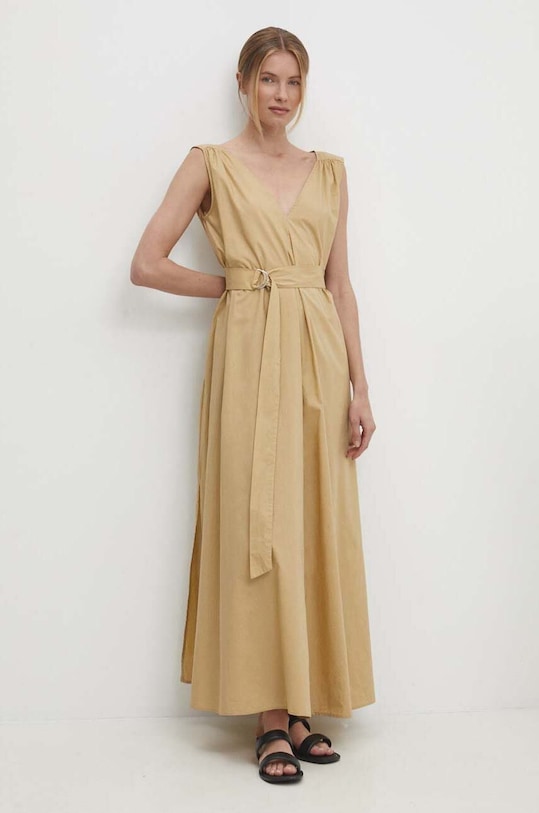 Answear Lab sukienka bawełniana bawełna beżowy 19685.tjs