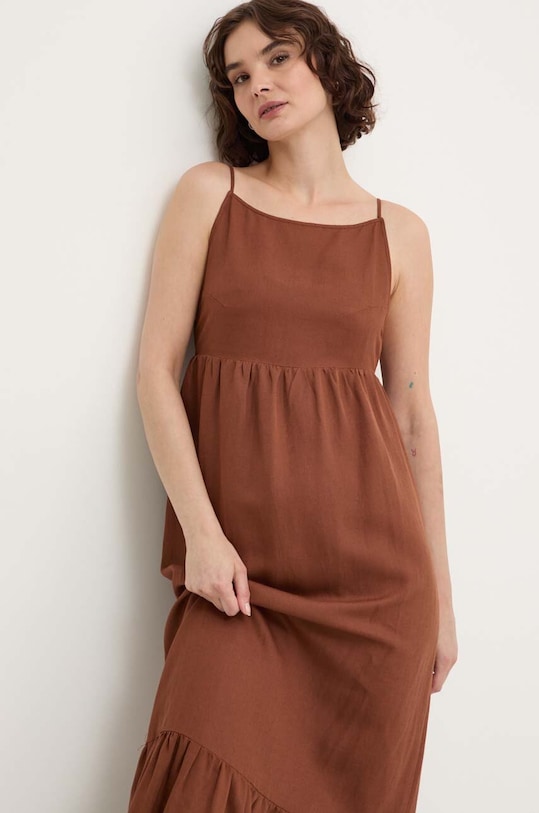 Answear Lab sukienka z lnem 16521.tjs brązowy WW24