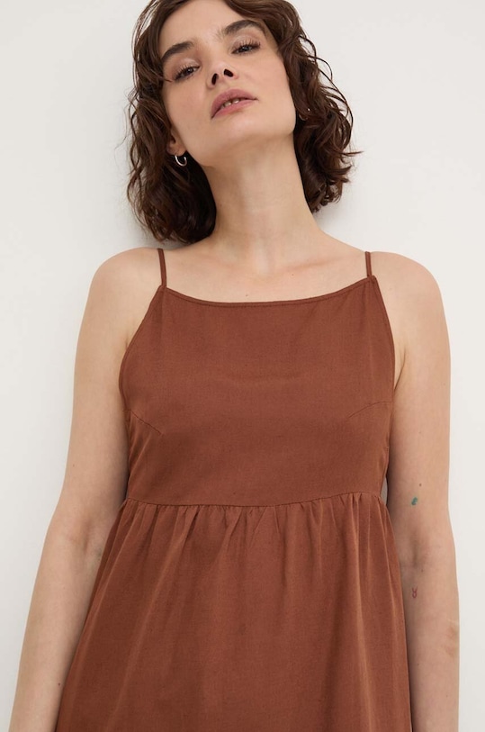 Answear Lab sukienka z lnem 16521.tjs brązowy
