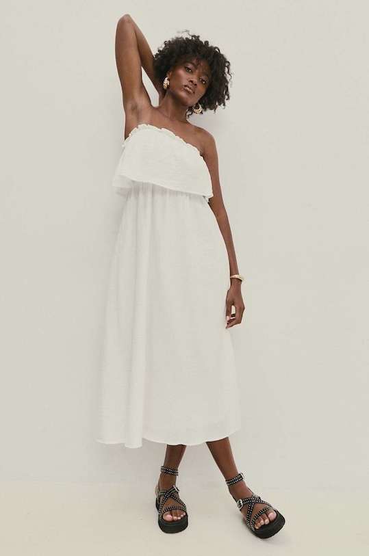Answear Lab rochie din bumbac 8870.fh alb WW24