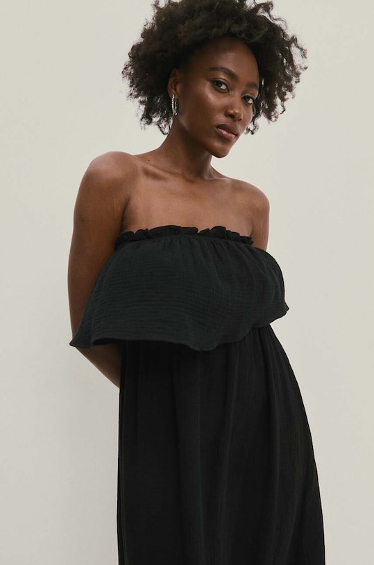 Answear Lab rochie din bumbac negru 8870.fh