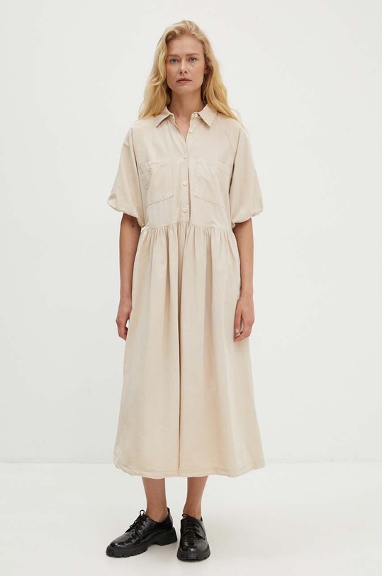 Answear Lab sukienka bawełniana bawełna beżowy sng.ssd07w.tjs