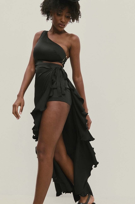 Answear Lab rochie midi negru 516101.fjs