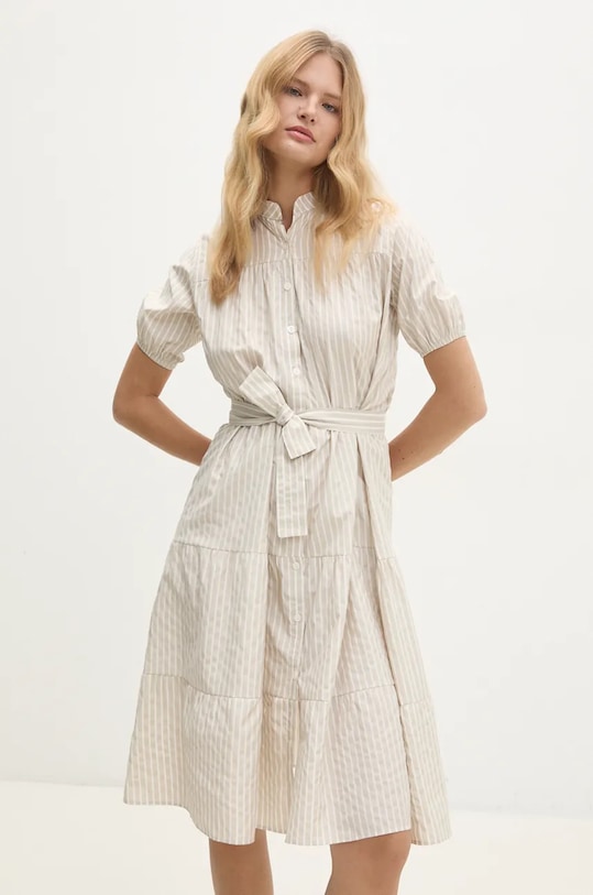 Bavlněné šaty Answear.LAB mini béžová sng1a.tjs