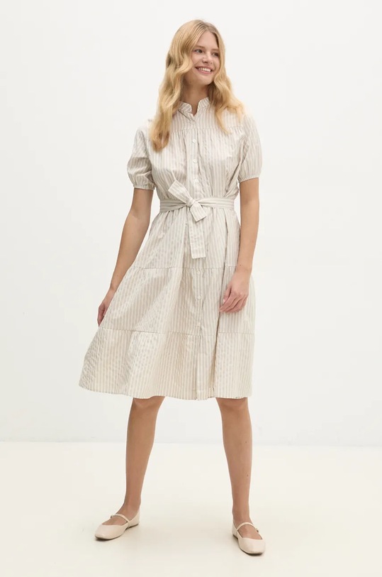 Bavlněné šaty Answear.LAB sng1a.tjs béžová WZ24