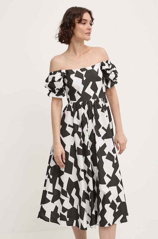 Хлопковое платье Answear.LAB узор чёрный sng.ssd08h.tjs