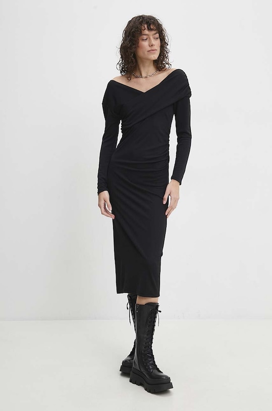 Answear Lab rochie 91123.iw negru WW24