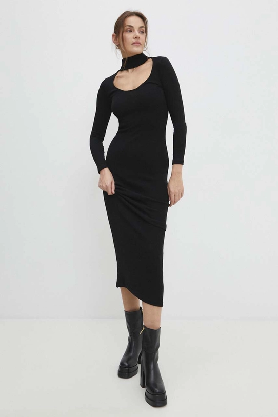 Answear Lab rochie maxi negru sng.sud2.tjs