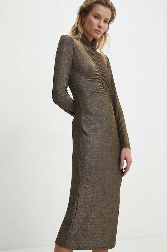 Answear.LAB sukienka złoty m95.51.HWK