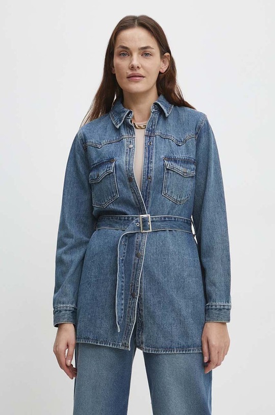 Answear.LAB denim πουκάμισο μακρύ μπλε dod.ikk