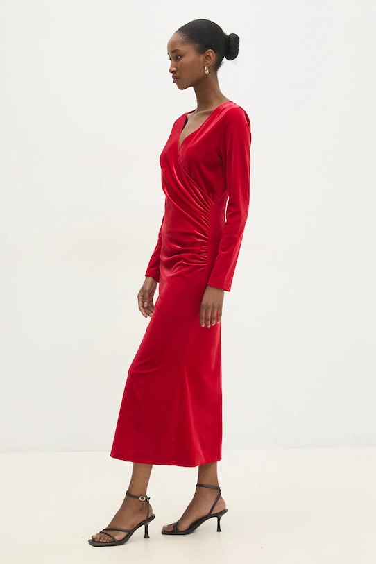 Haljina od velura Answear.LAB r10314.FKK crvena WZ24