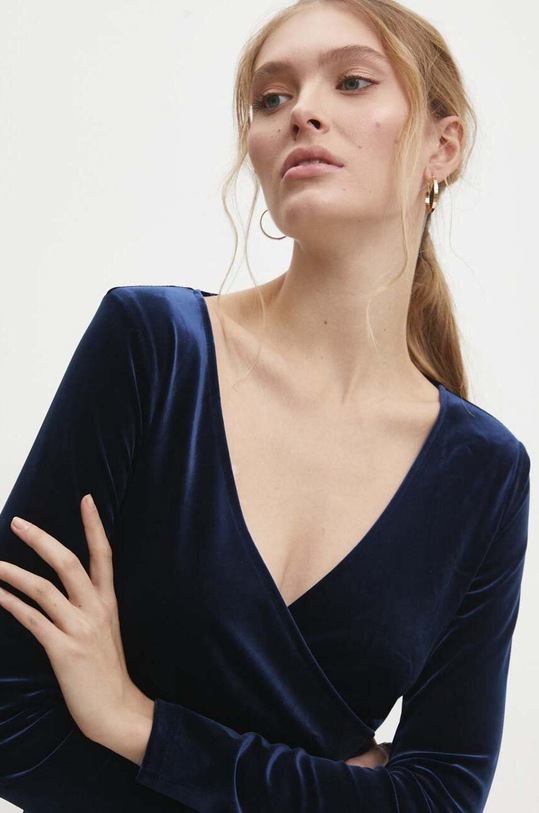 Answear Lab rochie de catifea bleumarin r10314.FKK