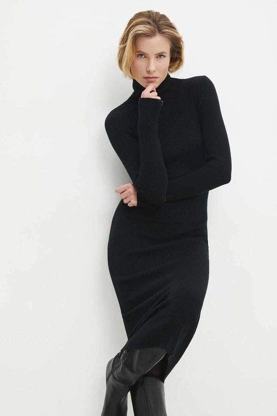 Answear Lab rochie midi negru C103.HWK