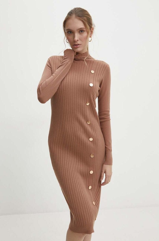 Answear.LAB sukienka brązowy AC19200.HWK