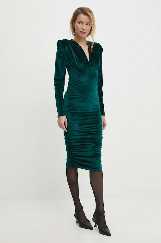 Answear Lab rochie de catifea 7002.TKK verde WW24