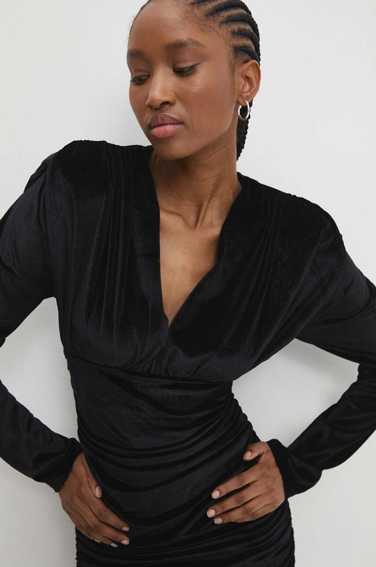 Answear Lab rochie de catifea negru 7002.TKK