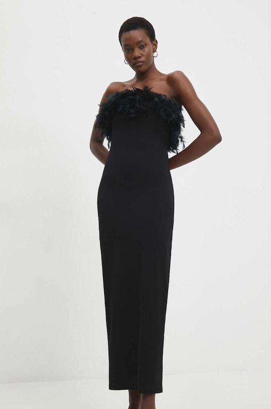 Answear Lab sukienka midi czarny L8237.HWK