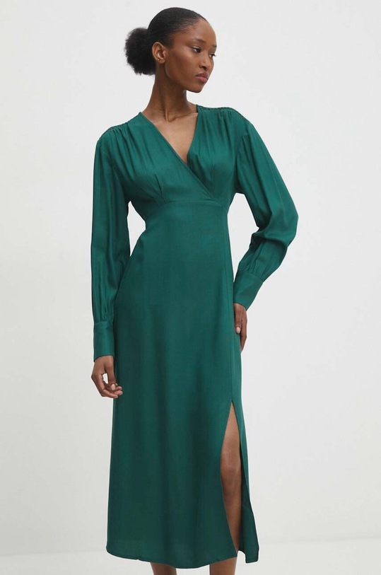 Answear Lab rochie midi verde onice.fjs