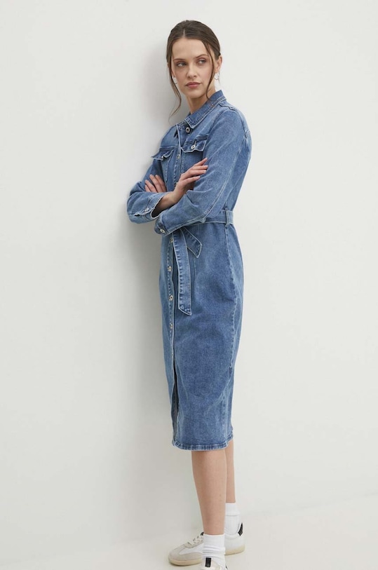 Answear Lab sukienka jeansowa niebieski hm6577.fjs